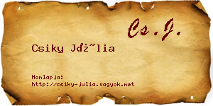 Csiky Júlia névjegykártya
